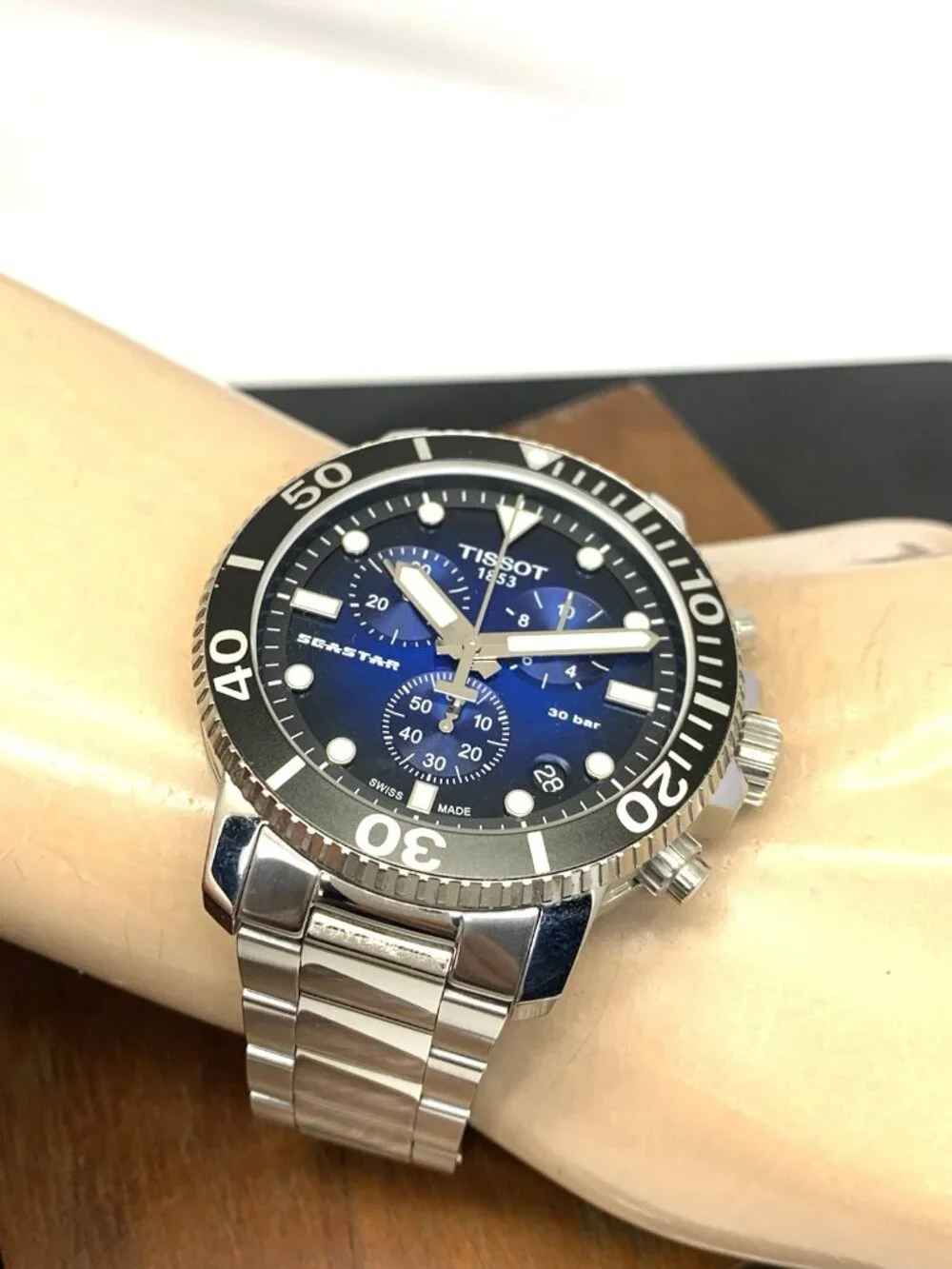 Tissot Men's Watch Seastar Chronograph Swiss Quartz Blue Dial T1204171104101